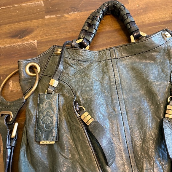 ORYANY Gwen Green Leather Hobo Boho Oversized Tote Shoulder Gypsy Carry All - Picture 4 of 13